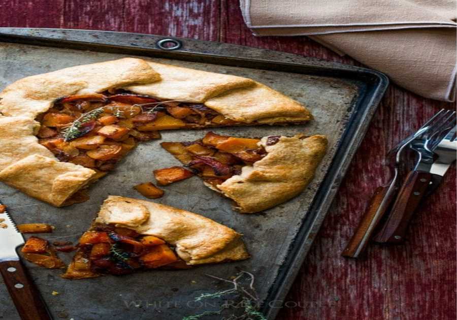 Butternut Squash Galette with Bacon and Parmesan