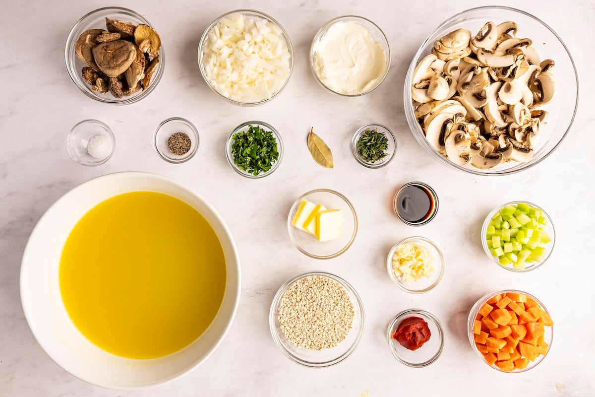 mushroom barley soup ingredients