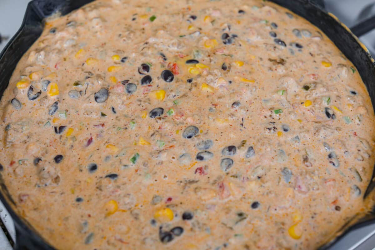 All of the ingredients melted and mixed together. 