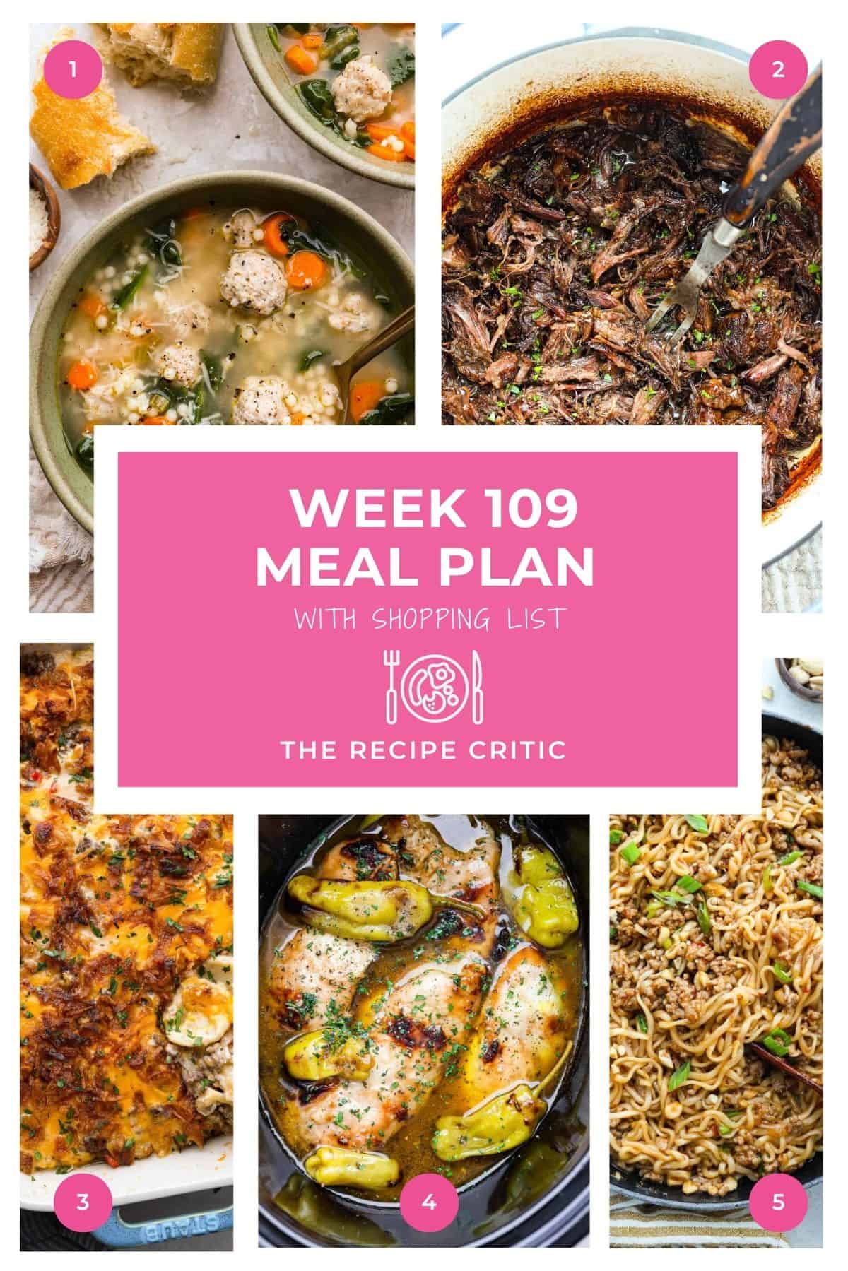 Weekly Dish Plan # 109.