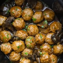 Slow Stove Salisbury Steak Meatballs