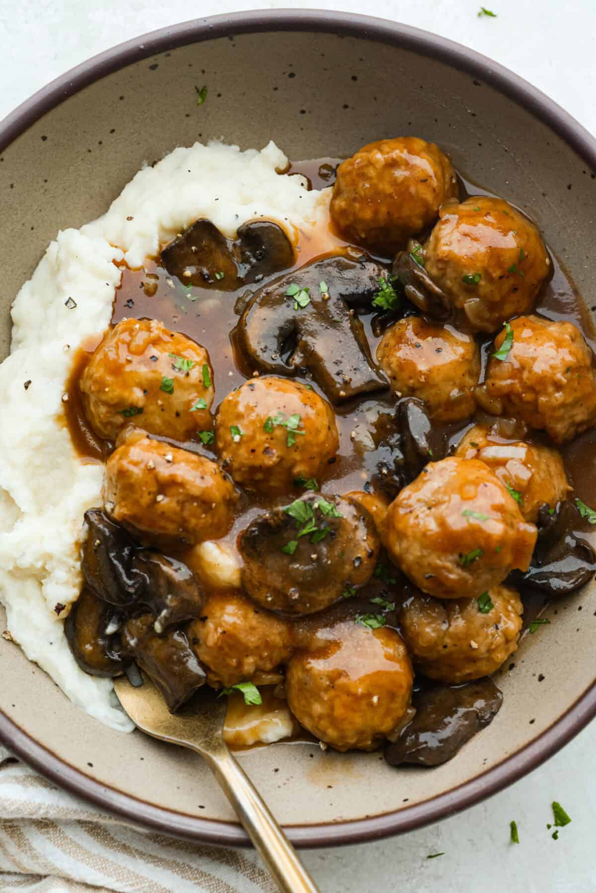 Slow Stove Salisbury Steak Meatballs