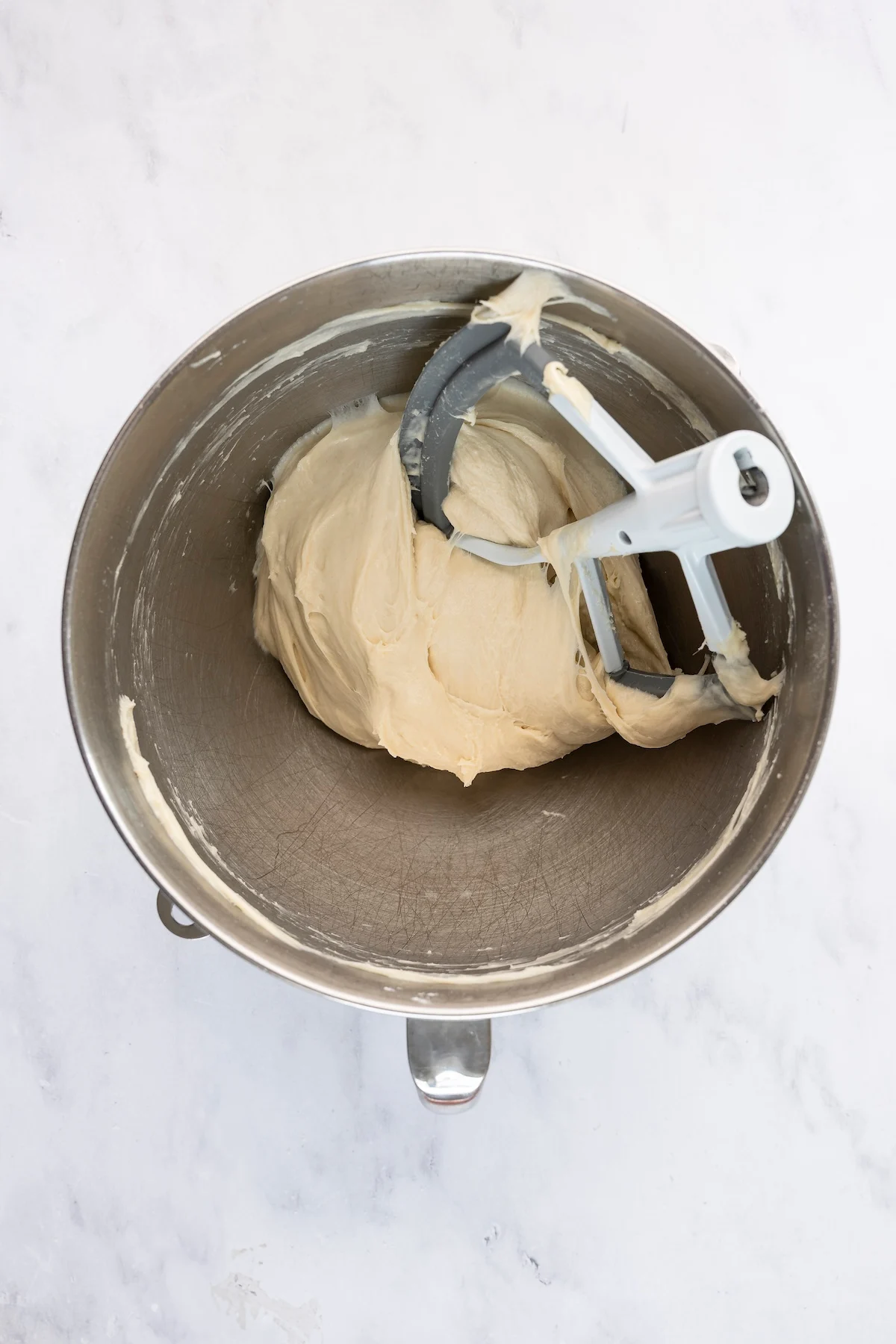 mixing bowl with English muffin dough